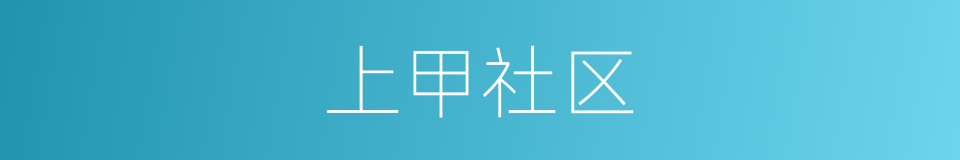 上甲社区的同义词