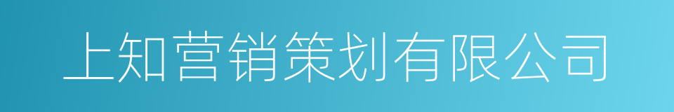 上知营销策划有限公司的同义词