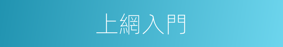 上網入門的同義詞