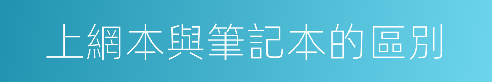 上網本與筆記本的區別的同義詞