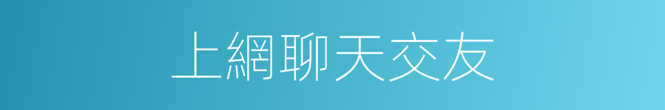 上網聊天交友的同義詞