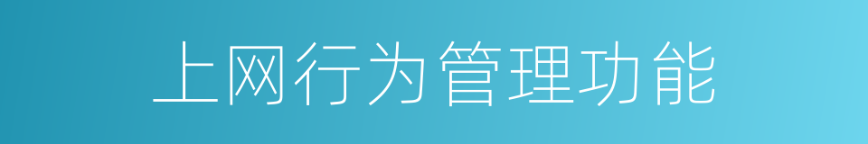 上网行为管理功能的同义词