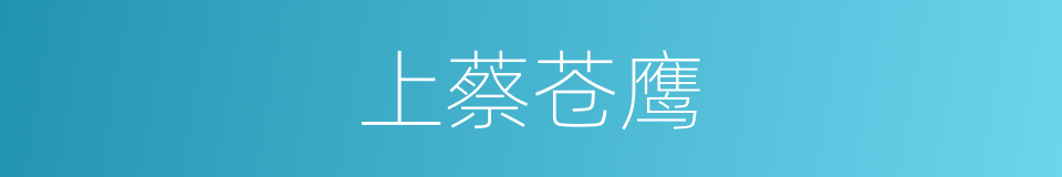 上蔡苍鹰的意思
