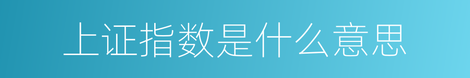 上证指数是什么意思的同义词