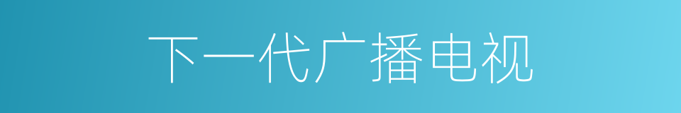 下一代广播电视的同义词