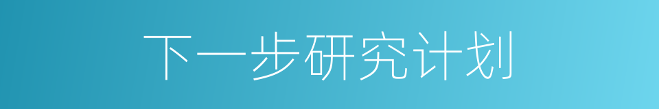 下一步研究计划的同义词