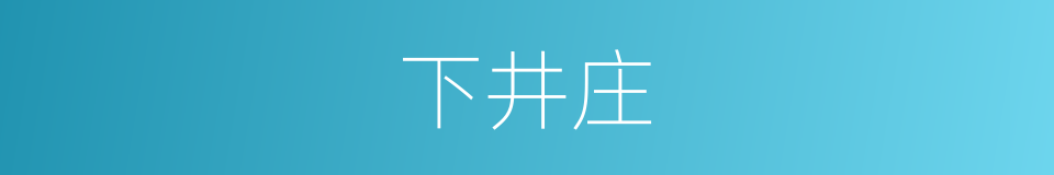 下井庄的同义词