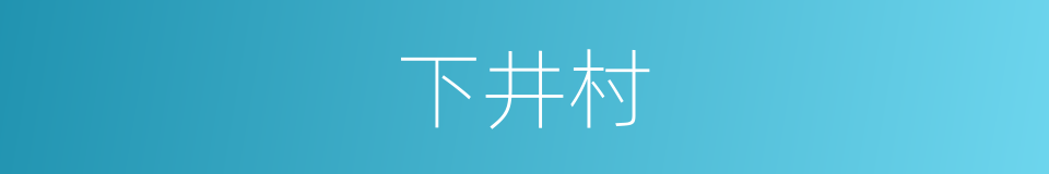 下井村的同义词