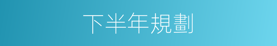 下半年規劃的同義詞