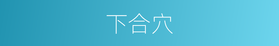 下合穴的意思