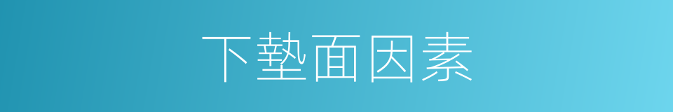 下墊面因素的同義詞