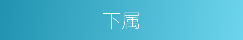 下属的意思