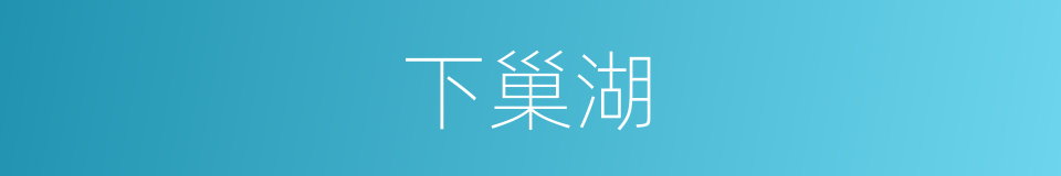 下巢湖的同义词