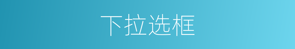 下拉选框的同义词