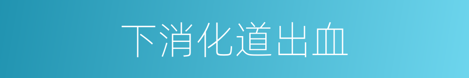 下消化道出血的同义词
