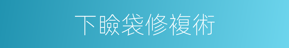 下瞼袋修複術的同義詞