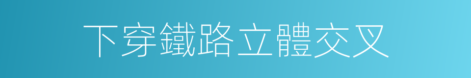 下穿鐵路立體交叉的同義詞