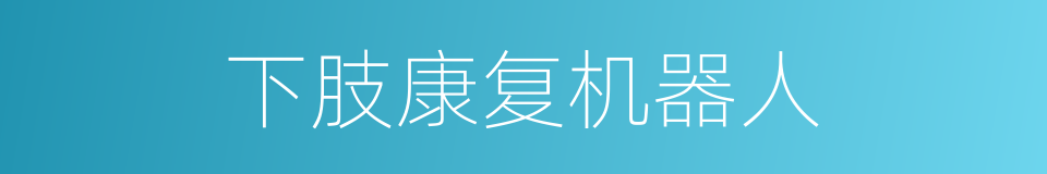 下肢康复机器人的同义词