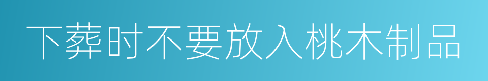 下葬时不要放入桃木制品的同义词