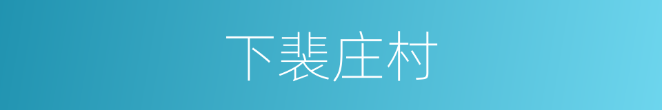 下裴庄村的同义词