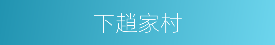 下趙家村的同義詞