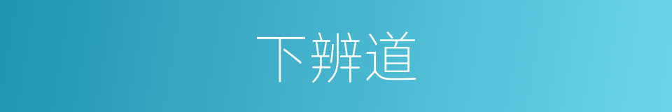下辨道的意思