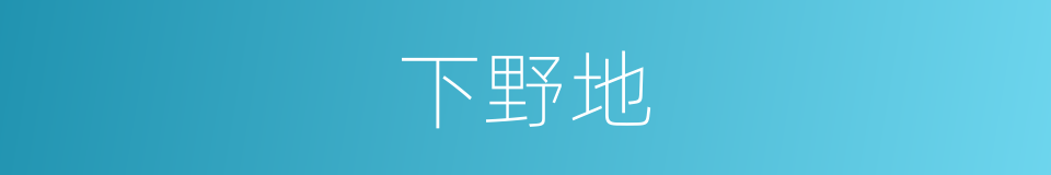 下野地的同义词