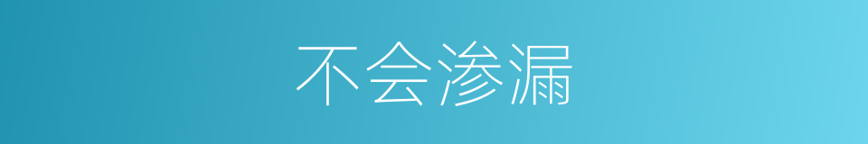 不会渗漏的同义词