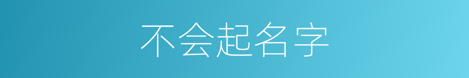 不会起名字的同义词