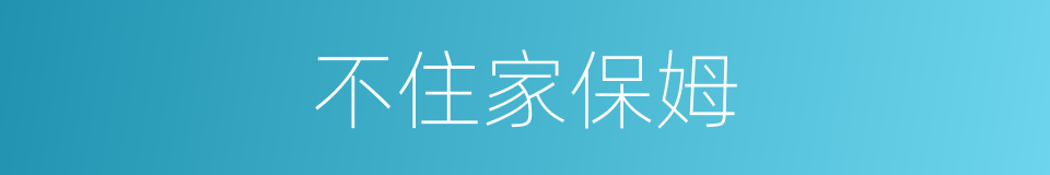 不住家保姆的同义词