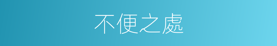不便之處的意思