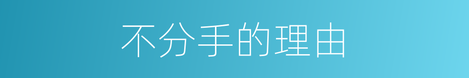 不分手的理由的同义词