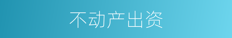 不动产出资的同义词