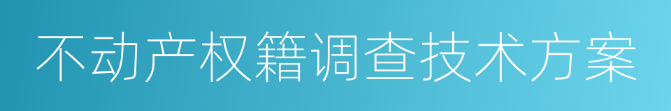 不动产权籍调查技术方案的同义词