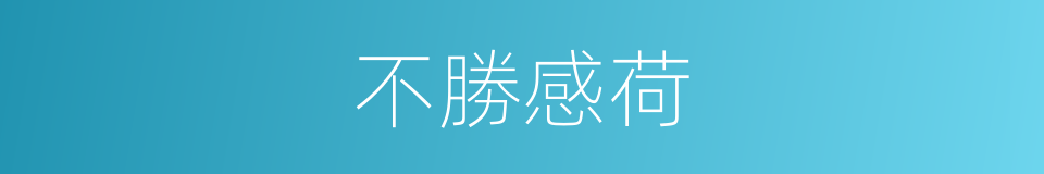 不勝感荷的意思