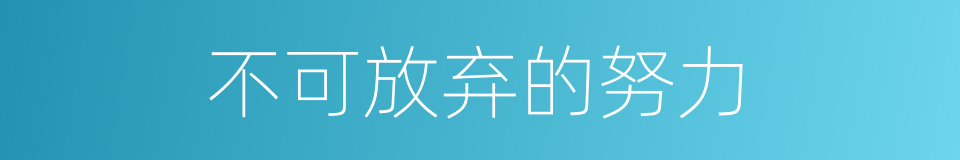 不可放弃的努力的同义词