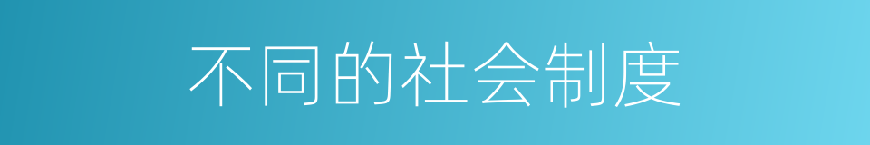 不同的社会制度的同义词