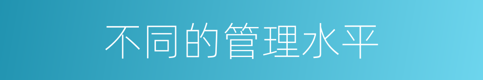 不同的管理水平的同义词