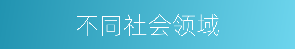 不同社会领域的同义词