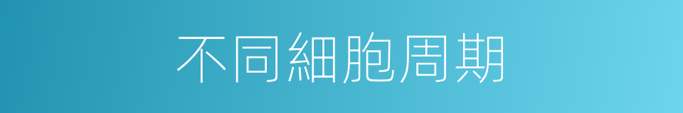 不同細胞周期的同義詞