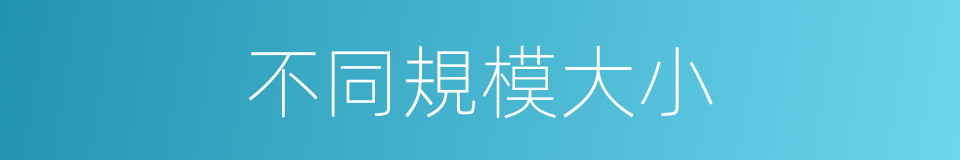 不同規模大小的同義詞