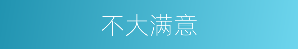 不大满意的同义词