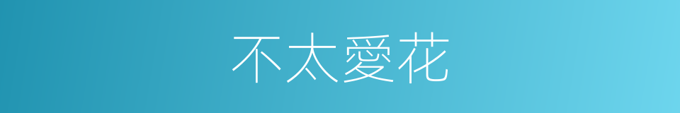 不太愛花的同義詞