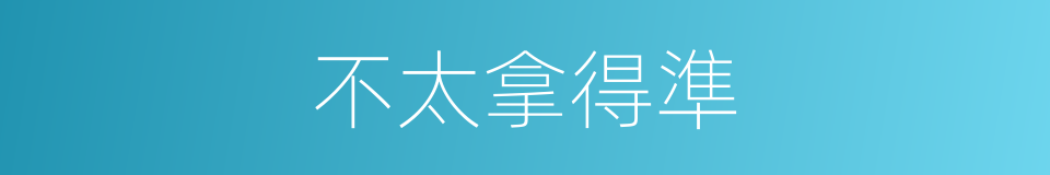 不太拿得準的同義詞