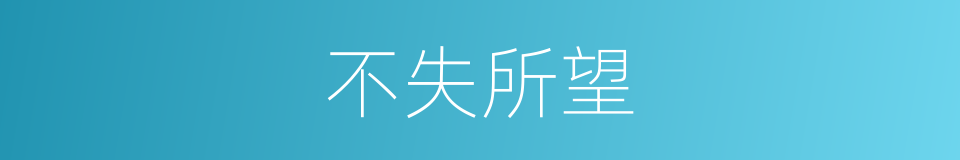 不失所望的意思