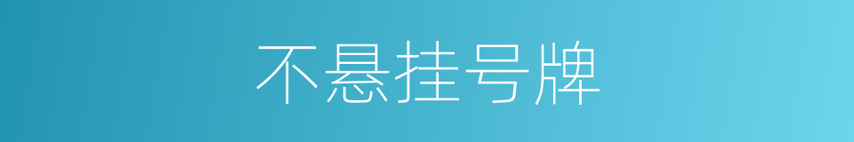不悬挂号牌的同义词