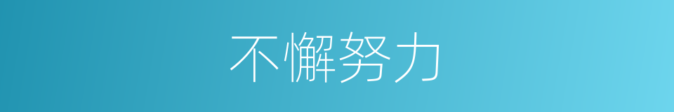 不懈努力的意思