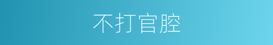 不打官腔的同义词