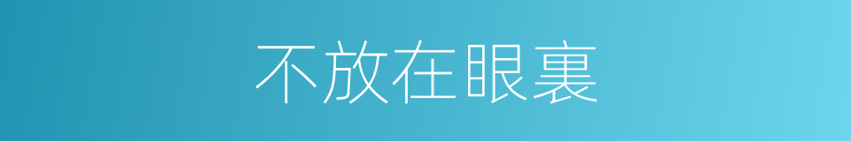 不放在眼裏的意思