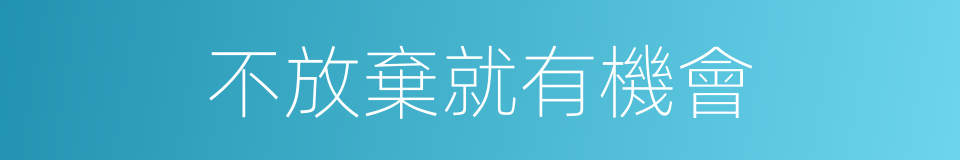 不放棄就有機會的同義詞